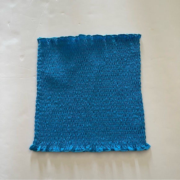 Blue Smocked Tube Top - Picture 1 of 2